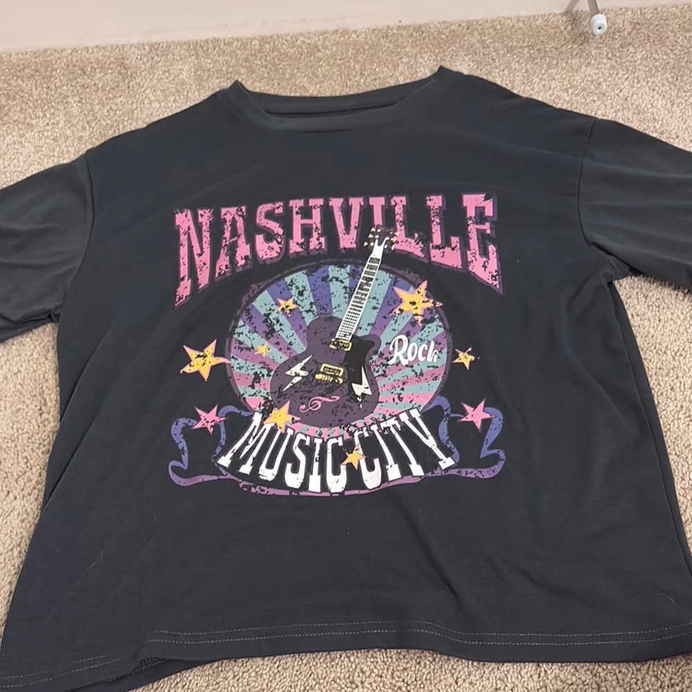 Nashville Music City Kids Graphic Tee - Black